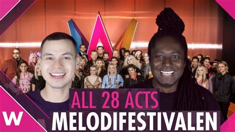 Melodifestivalen 2019: All 28 artists .